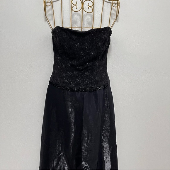 SCOTT MCLINTOCK Millennium 2000 Black Starburst Beaded Evening Gown Size 6 - Picture 10 of 13